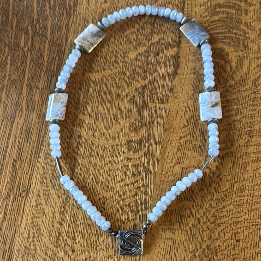 Elegant Blue Beaded Necklace